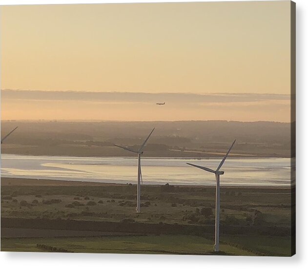 Wind Turbines at Sunset Frodsham UK - Acrylic Print