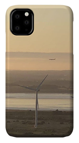 Wind Turbines at Sunset Frodsham UK - Phone Case