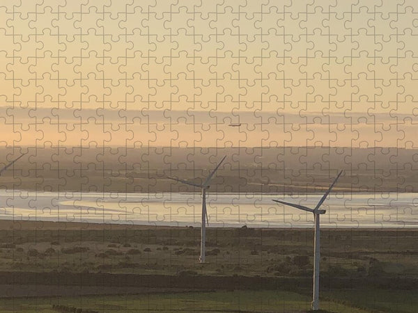 Wind Turbines at Sunset Frodsham UK - Puzzle