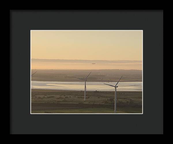 Wind Turbines at Sunset Frodsham UK - Framed Print