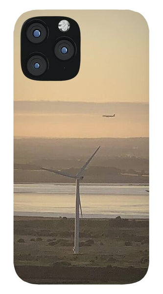 Wind Turbines at Sunset Frodsham UK - Phone Case