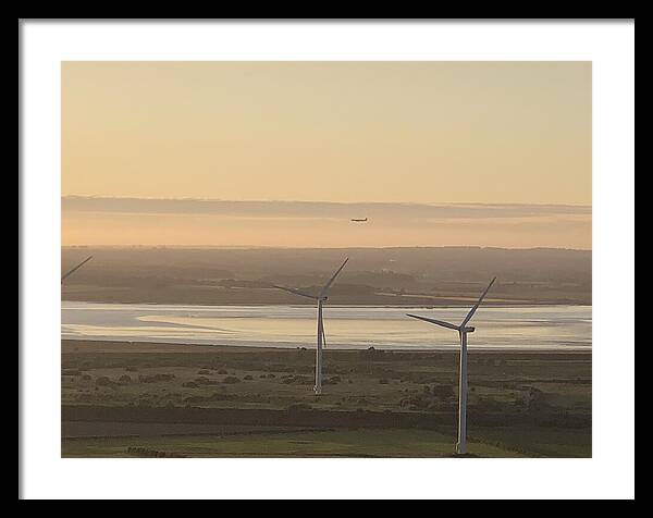 Wind Turbines at Sunset Frodsham UK - Framed Print