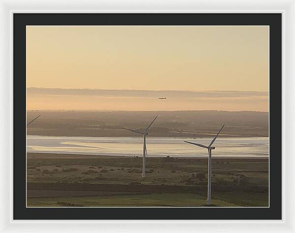 Wind Turbines at Sunset Frodsham UK - Framed Print