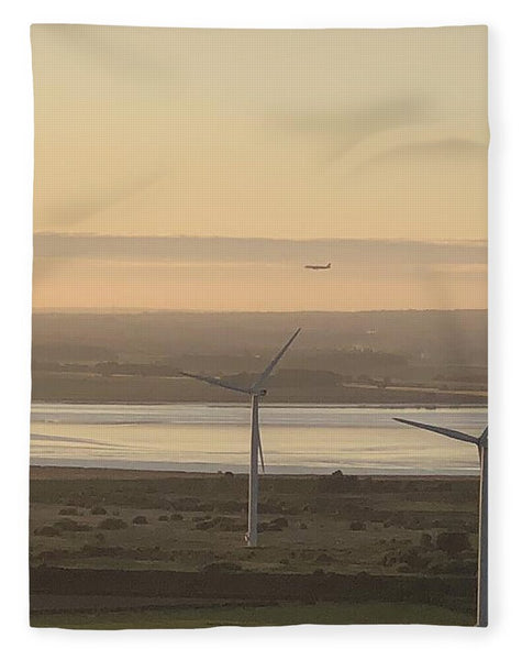 Wind Turbines at Sunset Frodsham UK - Blanket