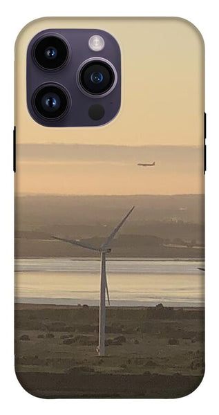Wind Turbines at Sunset Frodsham UK - Phone Case