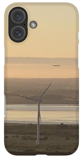 Wind Turbines at Sunset Frodsham UK - Phone Case
