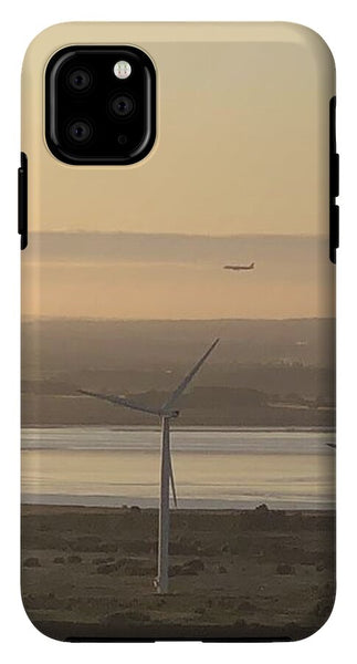 Wind Turbines at Sunset Frodsham UK - Phone Case