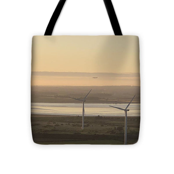 Wind Turbines at Sunset Frodsham UK - Tote Bag