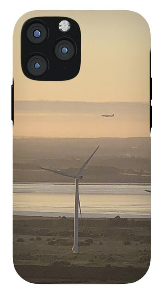 Wind Turbines at Sunset Frodsham UK - Phone Case