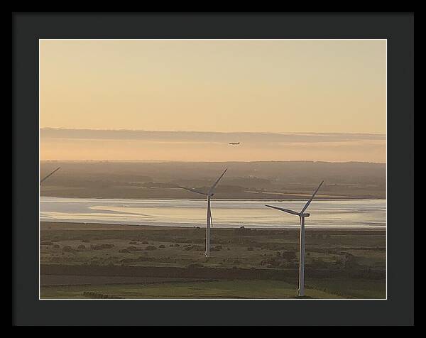 Wind Turbines at Sunset Frodsham UK - Framed Print