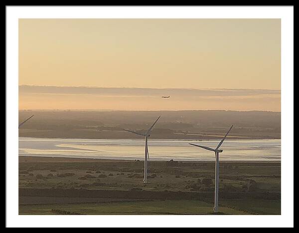 Wind Turbines at Sunset Frodsham UK - Framed Print