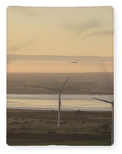 Wind Turbines at Sunset Frodsham UK - Blanket
