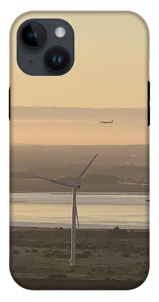 Wind Turbines at Sunset Frodsham UK - Phone Case