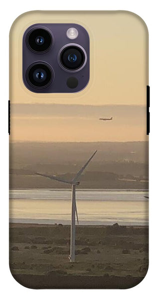 Wind Turbines at Sunset Frodsham UK - Phone Case