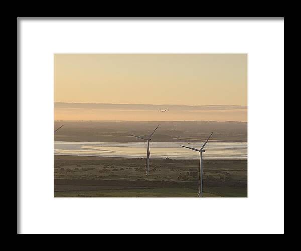 Wind Turbines at Sunset Frodsham UK - Framed Print