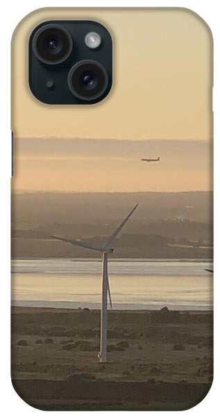 Wind Turbines at Sunset Frodsham UK - Phone Case