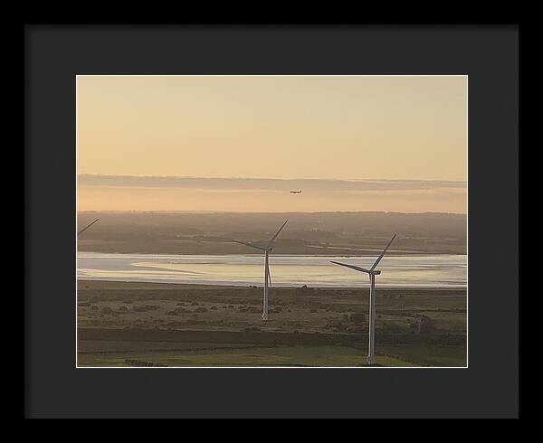 Wind Turbines at Sunset Frodsham UK - Framed Print
