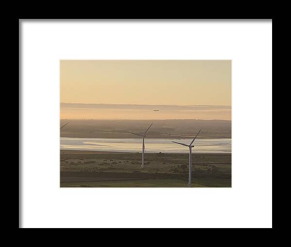 Wind Turbines at Sunset Frodsham UK - Framed Print