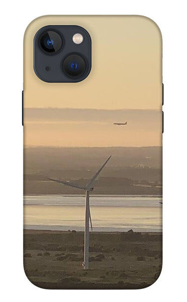 Wind Turbines at Sunset Frodsham UK - Phone Case