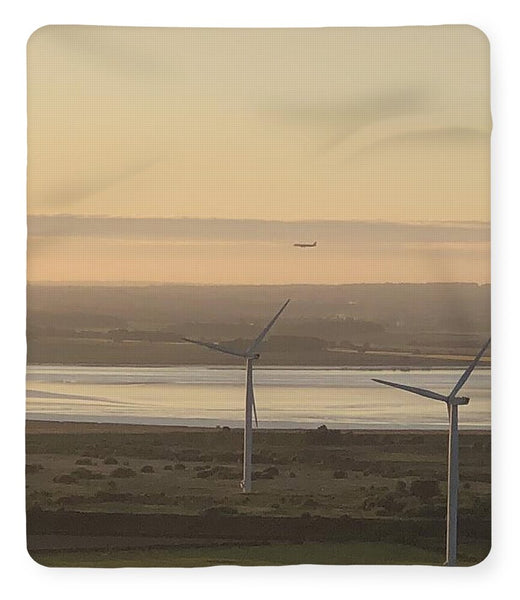 Wind Turbines at Sunset Frodsham UK - Blanket