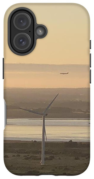 Wind Turbines at Sunset Frodsham UK - Phone Case