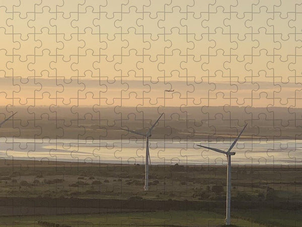 Wind Turbines at Sunset Frodsham UK - Puzzle