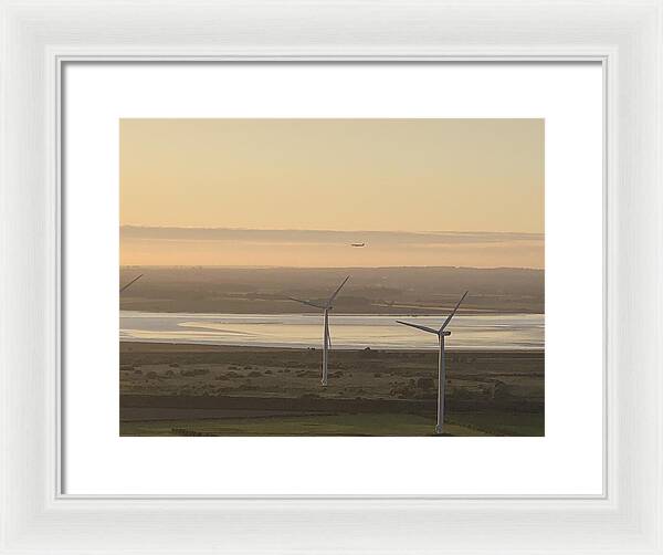 Wind Turbines at Sunset Frodsham UK - Framed Print