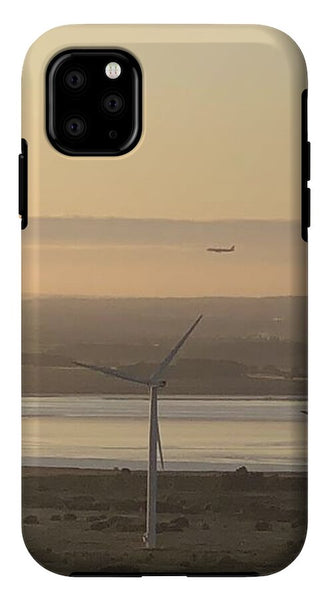 Wind Turbines at Sunset Frodsham UK - Phone Case