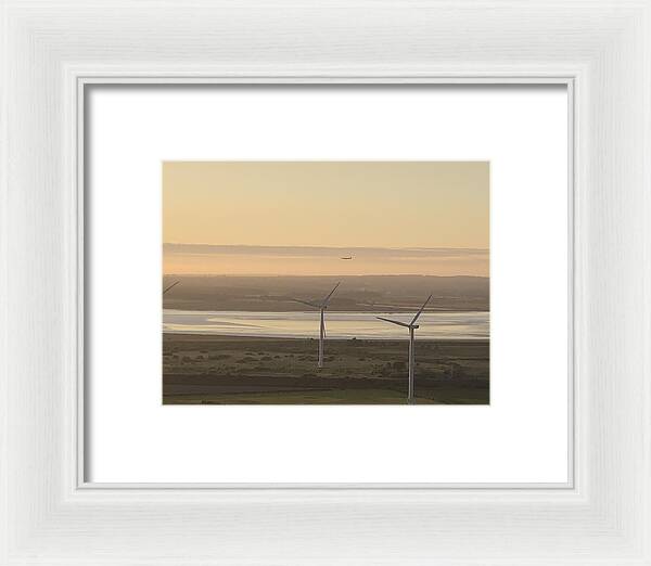 Wind Turbines at Sunset Frodsham UK - Framed Print