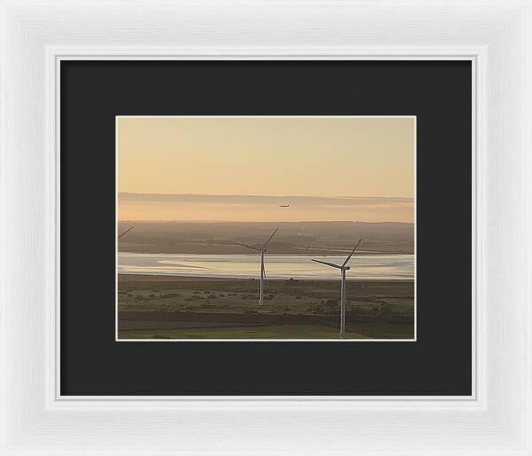 Wind Turbines at Sunset Frodsham UK - Framed Print
