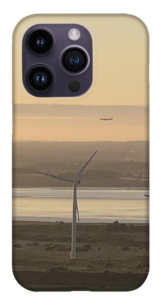 Wind Turbines at Sunset Frodsham UK - Phone Case