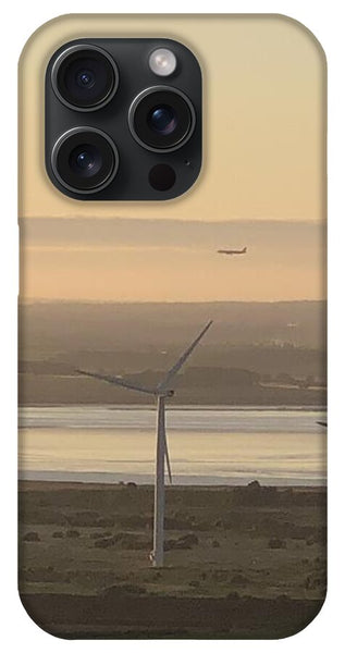Wind Turbines at Sunset Frodsham UK - Phone Case