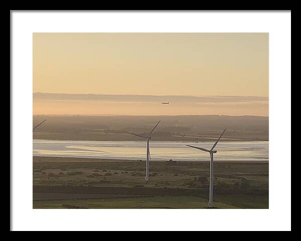 Wind Turbines at Sunset Frodsham UK - Framed Print