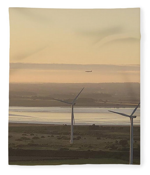 Wind Turbines at Sunset Frodsham UK - Blanket