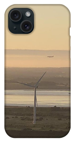 Wind Turbines at Sunset Frodsham UK - Phone Case