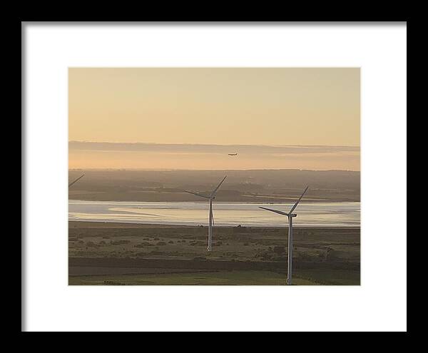 Wind Turbines at Sunset Frodsham UK - Framed Print