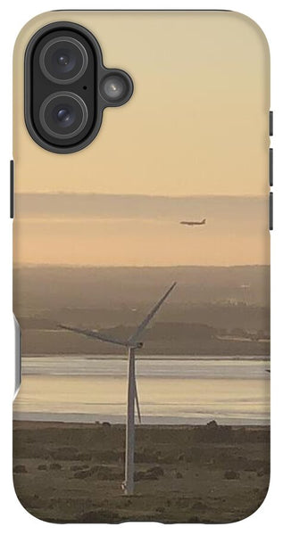 Wind Turbines at Sunset Frodsham UK - Phone Case