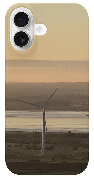 Wind Turbines at Sunset Frodsham UK - Phone Case