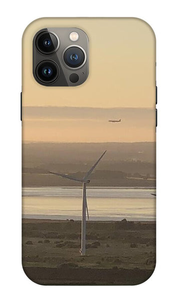 Wind Turbines at Sunset Frodsham UK - Phone Case