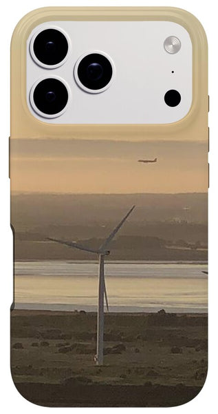 Wind Turbines at Sunset Frodsham UK - Phone Case