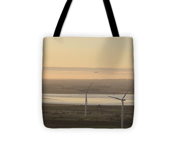 Wind Turbines at Sunset Frodsham UK - Tote Bag