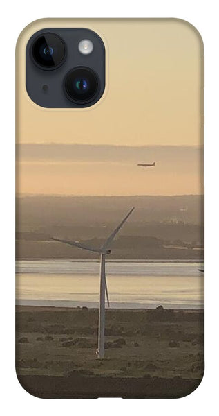 Wind Turbines at Sunset Frodsham UK - Phone Case
