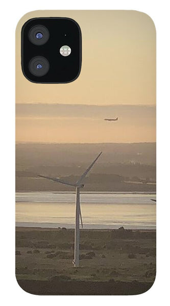 Wind Turbines at Sunset Frodsham UK - Phone Case