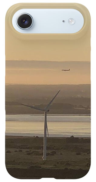 Wind Turbines at Sunset Frodsham UK - Phone Case
