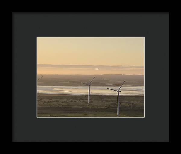 Wind Turbines at Sunset Frodsham UK - Framed Print