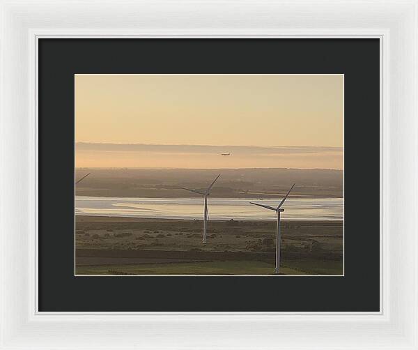 Wind Turbines at Sunset Frodsham UK - Framed Print