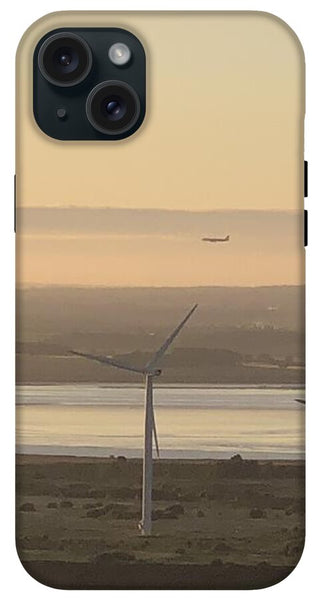 Wind Turbines at Sunset Frodsham UK - Phone Case