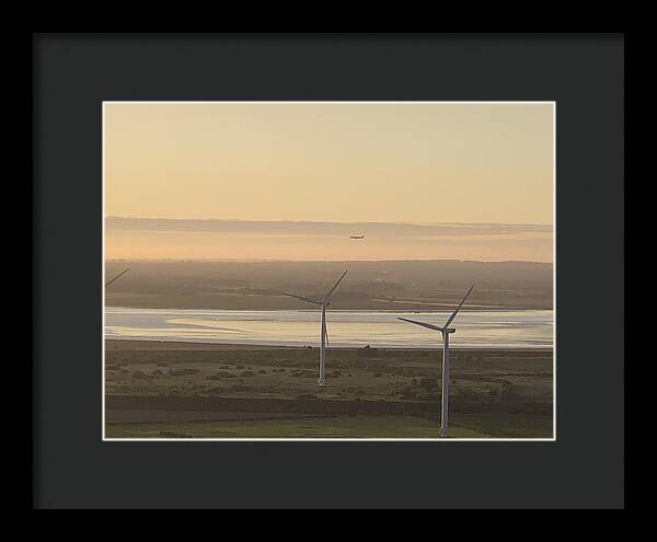 Wind Turbines at Sunset Frodsham UK - Framed Print