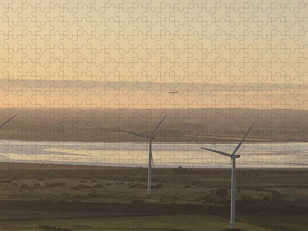 Wind Turbines at Sunset Frodsham UK - Puzzle