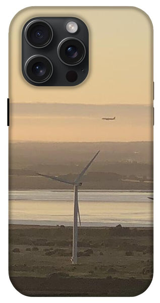 Wind Turbines at Sunset Frodsham UK - Phone Case